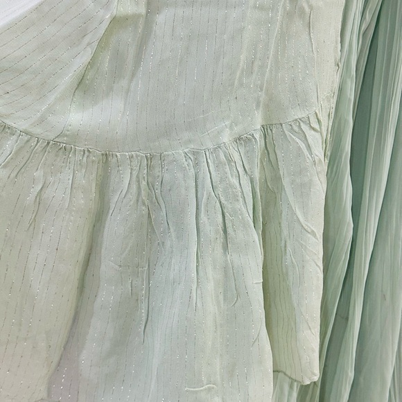 Trending embroidered crop top,crinkled skirt with can can n shrug, a party wear - Picture 10 of 14